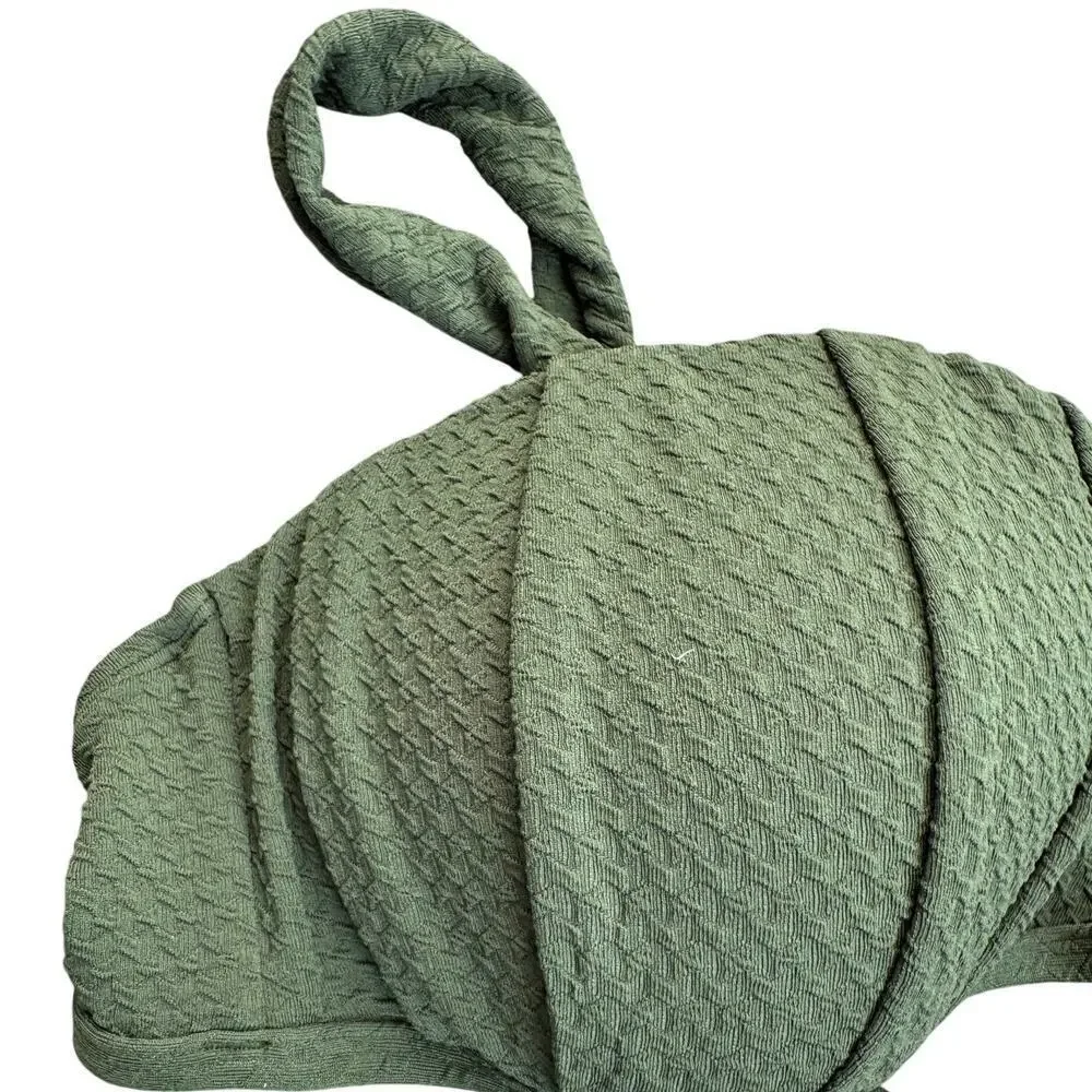 NEW CupShe On Holiday Green Bikini Set Size Large